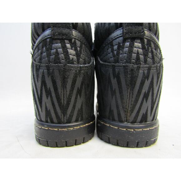 NIKE Sky Hi Dunk Women Sz 6.5 Black Suede Lace Up Hidden Wedge Sneaker - Picture 8 of 11